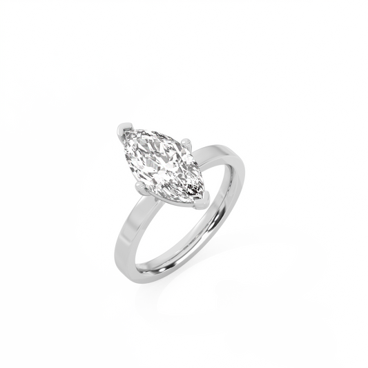 Marquise Solitaire Lab-grown Diamond Ring - 14K White Gold (2 ct.)
