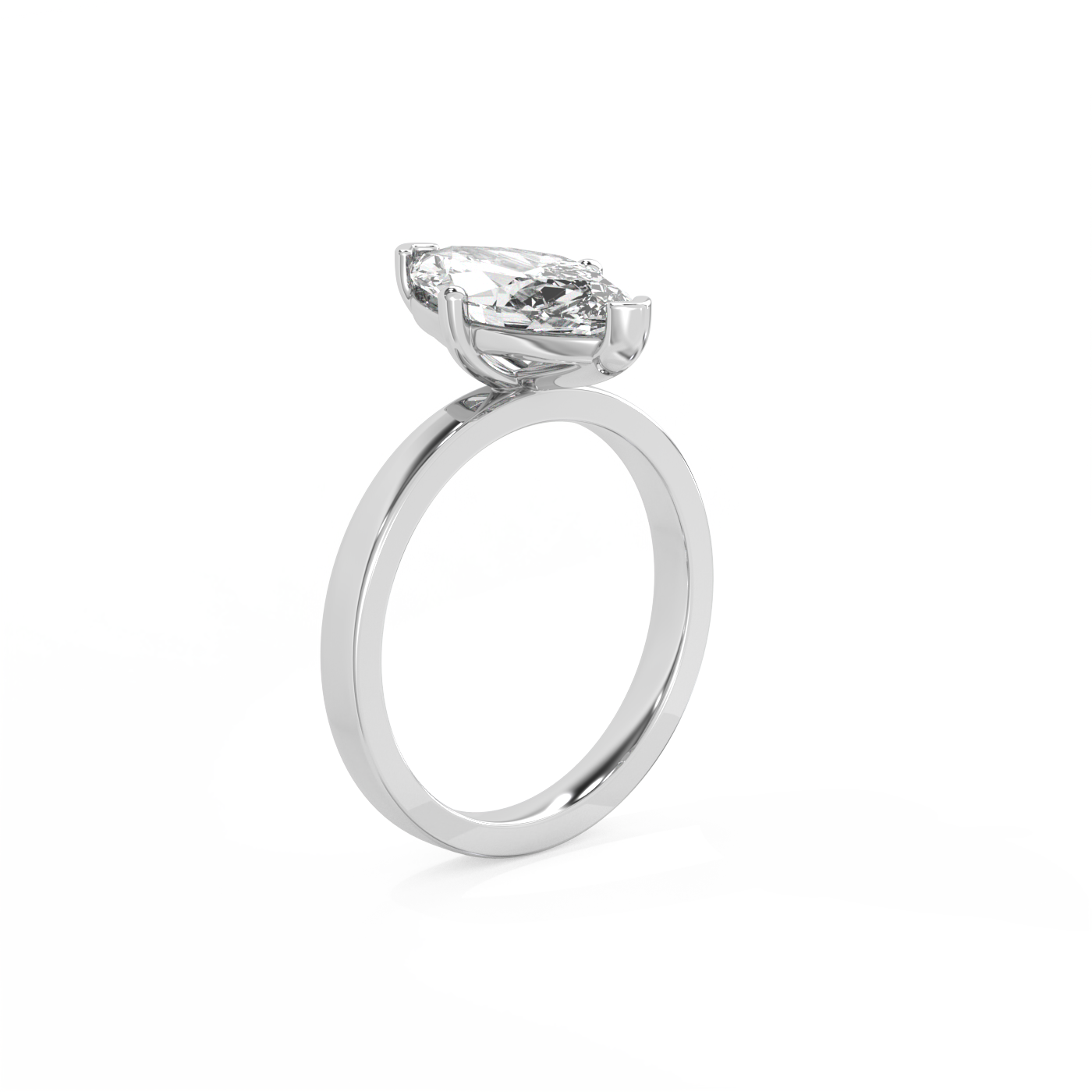 Marquise Solitaire Diamond Ring - 14K White Gold (2 ct.)