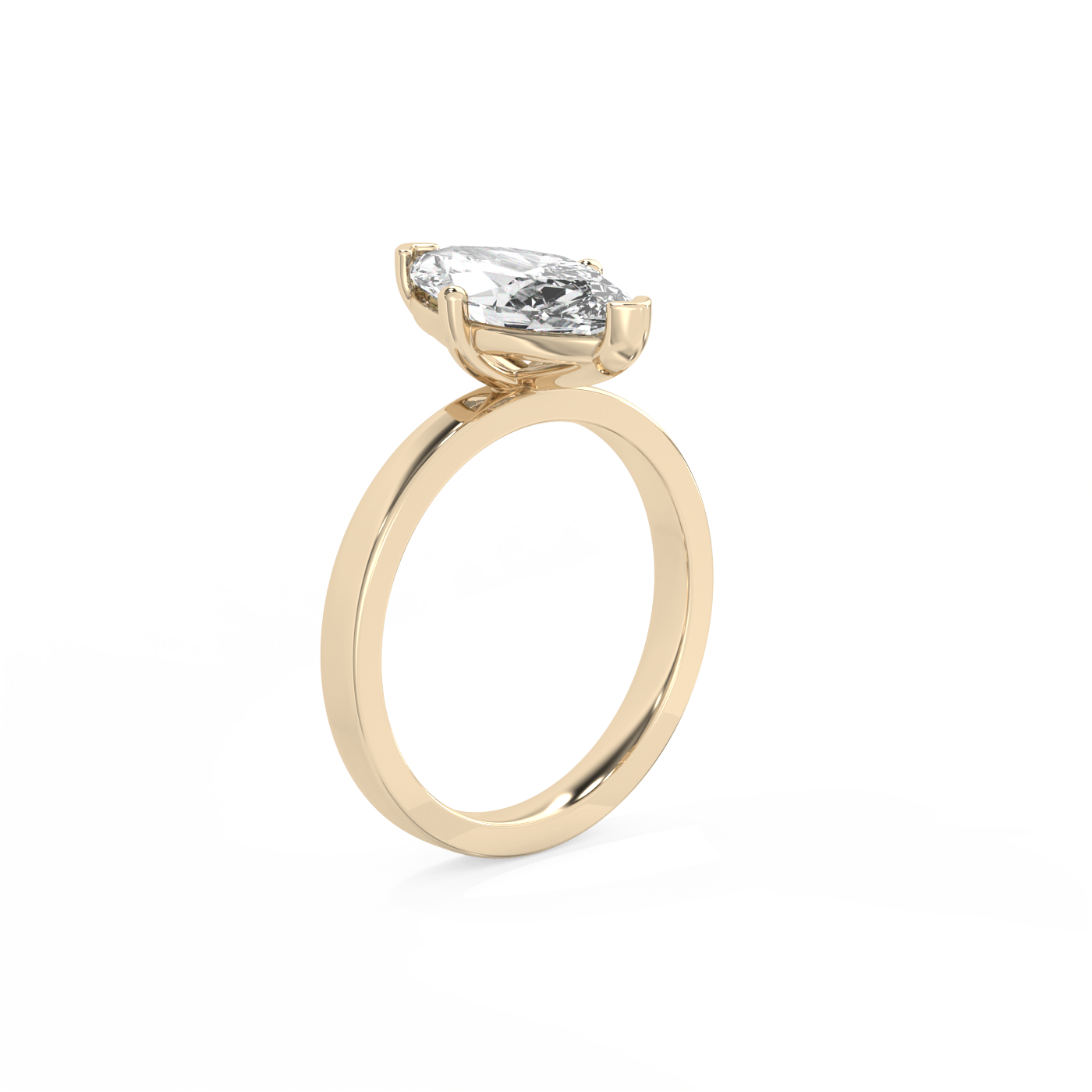 Marquise Solitaire Lab-grown Diamond Ring - 14K Yellow Gold (2 ct.)