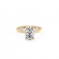 Oval Solitaire Lab-grown Diamond Ring - 14K Yellow Gold (2 ct.)