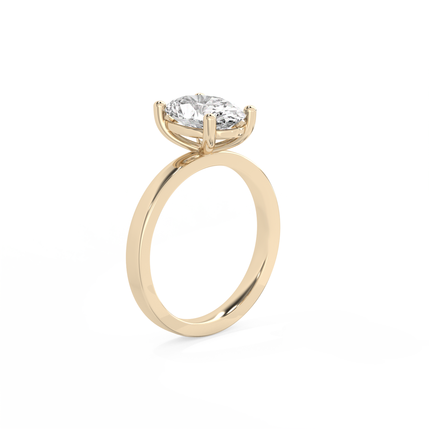 Oval Solitaire Lab-grown Diamond Ring - 14K Yellow Gold (2 ct.)