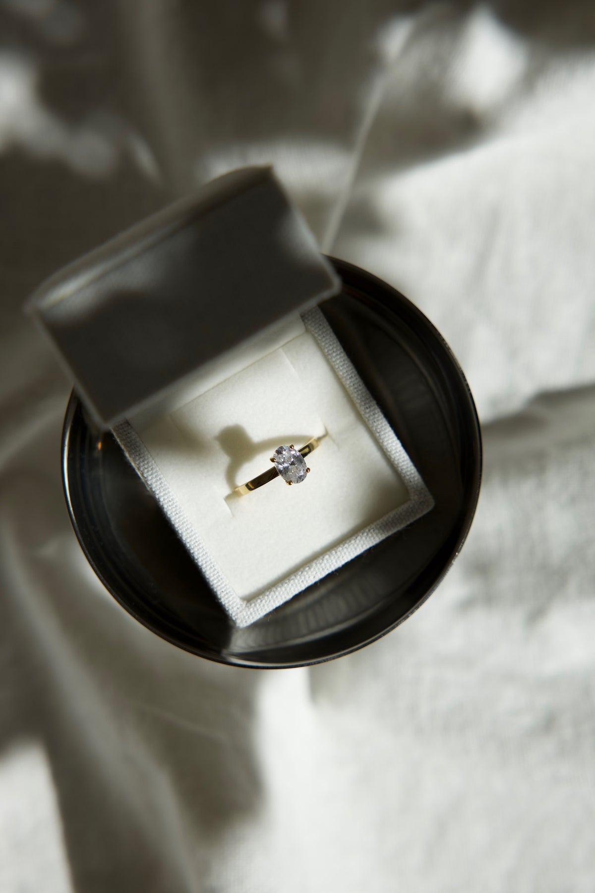 Oval Solitaire Lab-grown Diamond Ring - 14K White Gold (1 ct.)