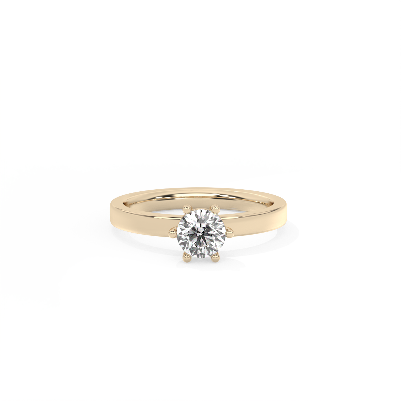 Round Solitaire Lab-grown Diamond Ring - 14K Yellow Gold (0.5 ct.)
