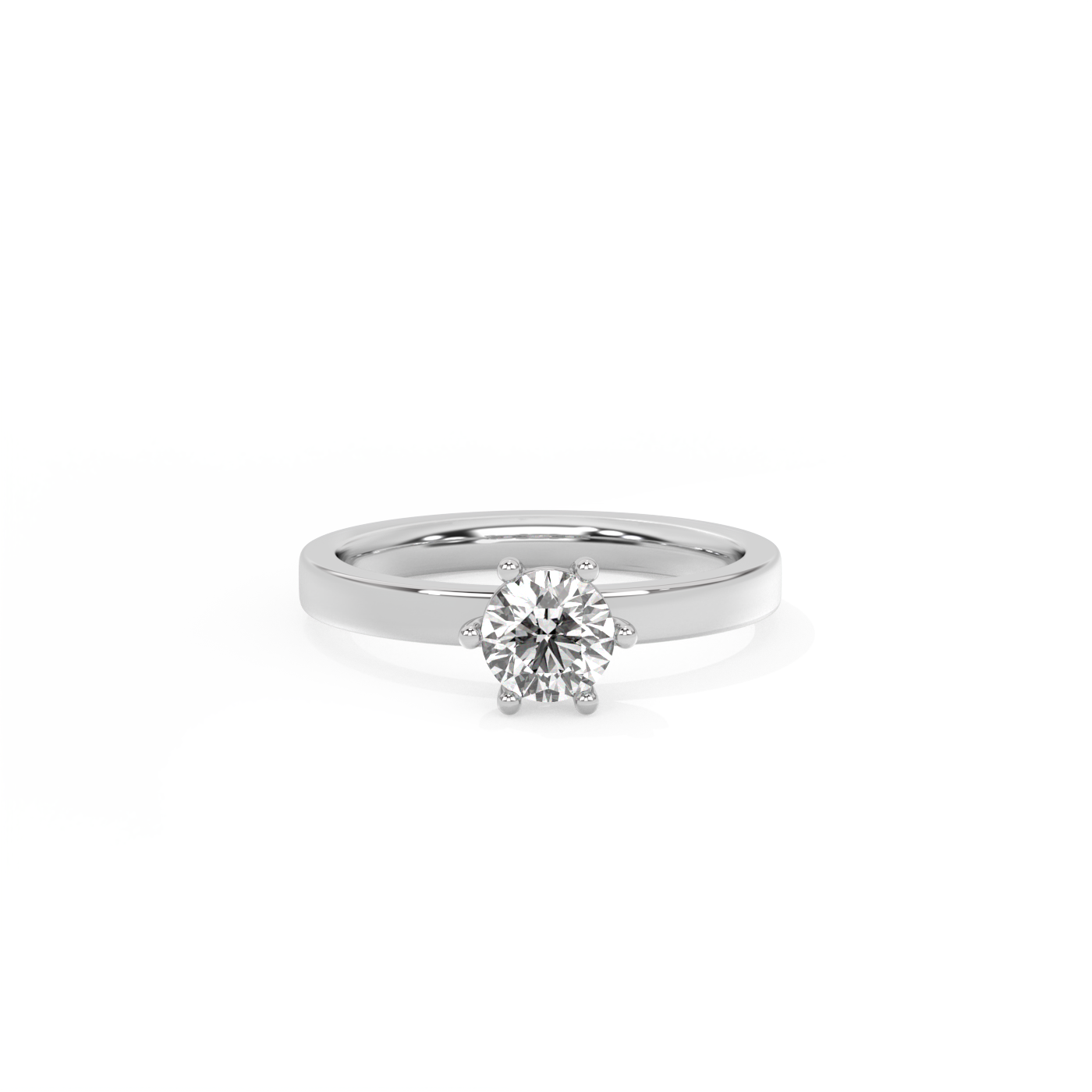 Round Solitaire Diamond Ring - 14K White Gold (0.5 ct.)