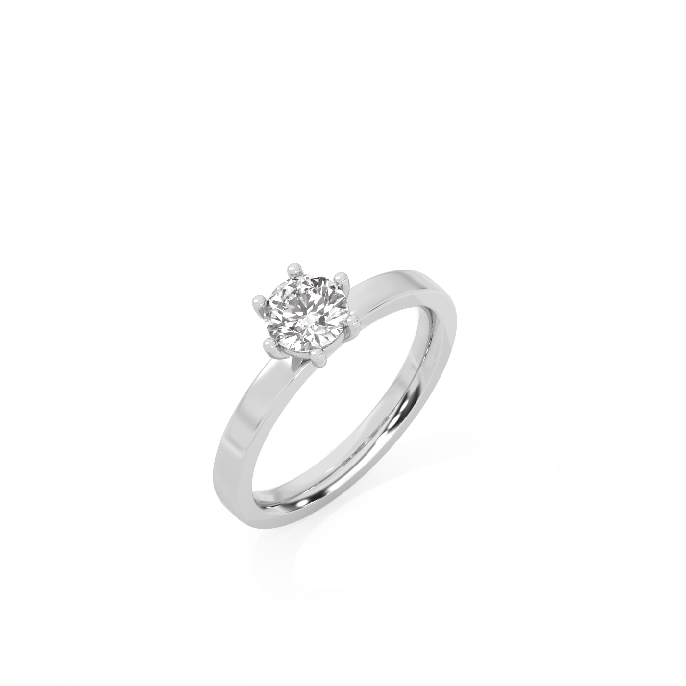 Round Solitaire Diamond Ring - 14K White Gold (0.5 ct.)