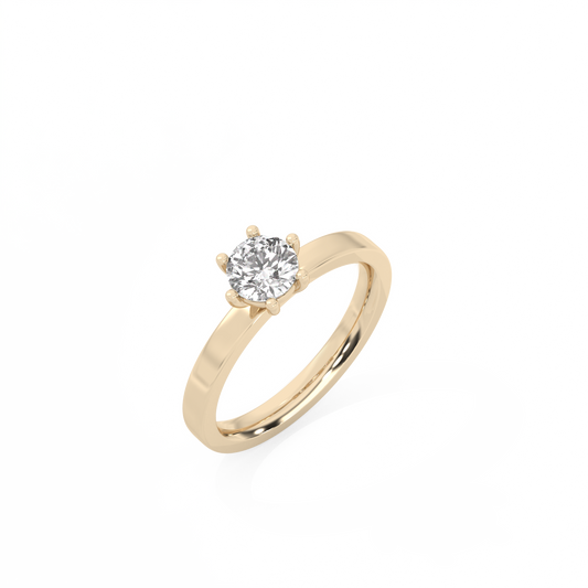 Round Solitaire Lab-grown Diamond Ring - 14K Yellow Gold (0.5 ct.)