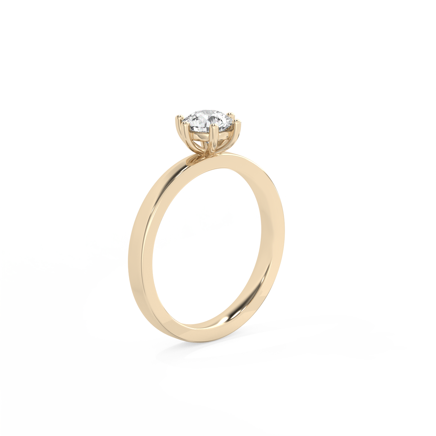 Round Solitaire Lab-grown Diamond Ring - 14K Yellow Gold (0.5 ct.)