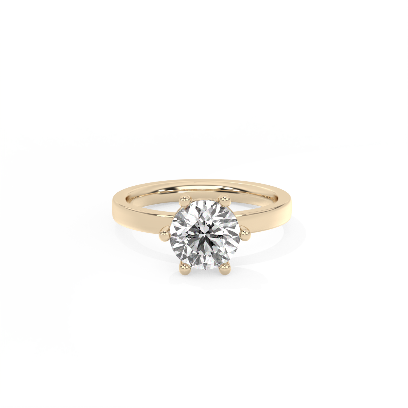 Round Solitaire Lab-grown Diamond Ring - 14K Yellow Gold (1.5 ct.)