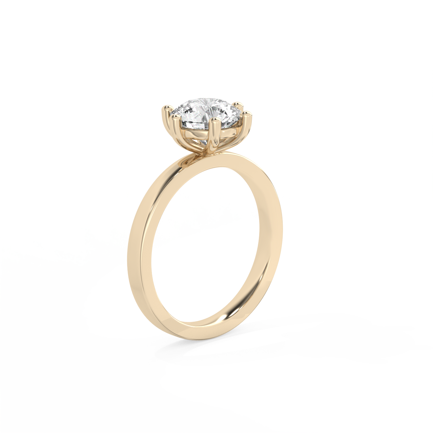 Round Solitaire Lab-grown Diamond Ring - 14K Yellow Gold (1.5 ct.)