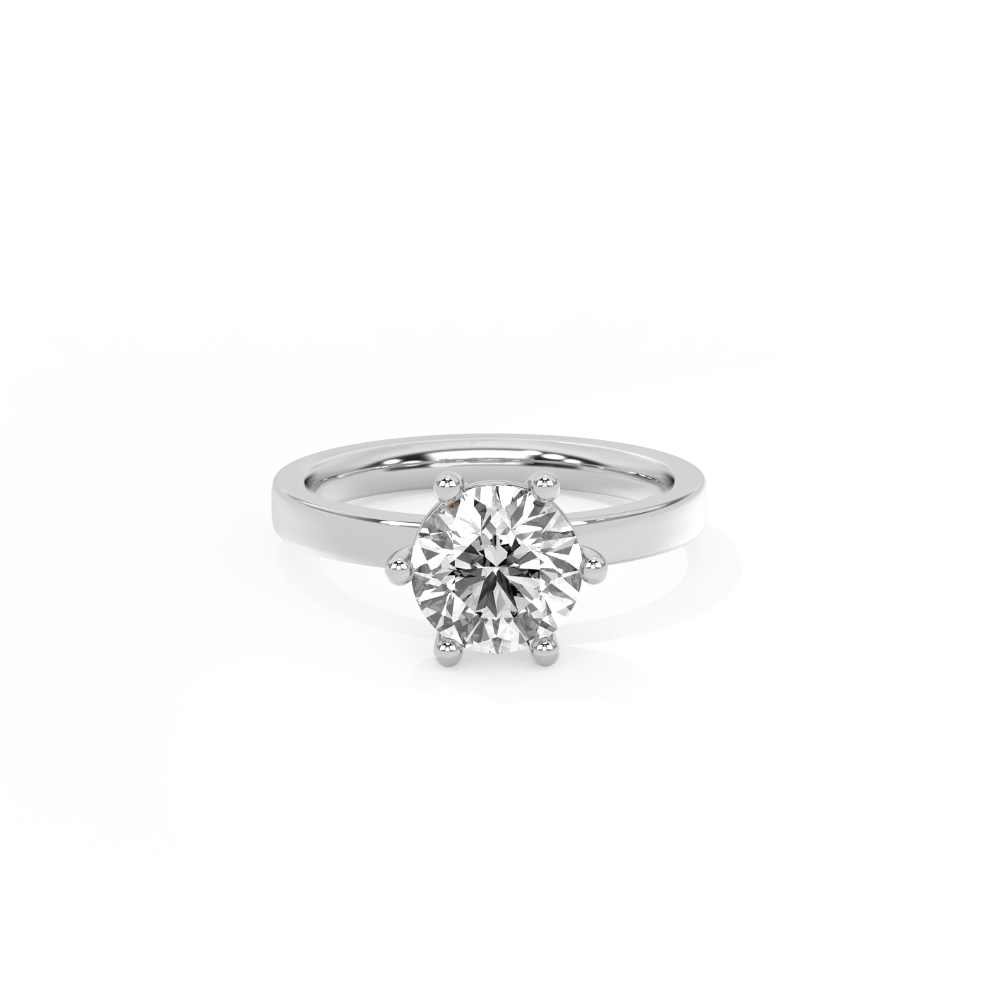 Round Solitaire Diamond Ring - 14K White Gold (1.5 ct.)
