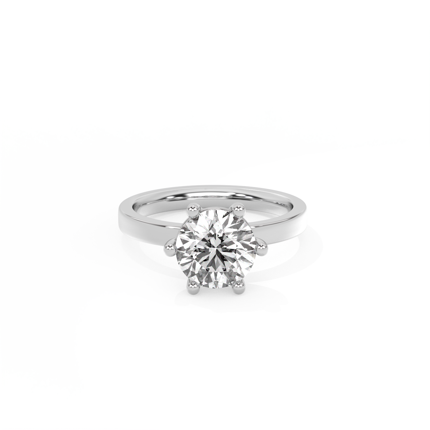 Round Solitaire Diamond Ring - 14K White Gold (2 ct.)