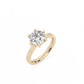 Round Solitaire Lab-grown Diamond Ring - 14K Yellow Gold (2 ct.)