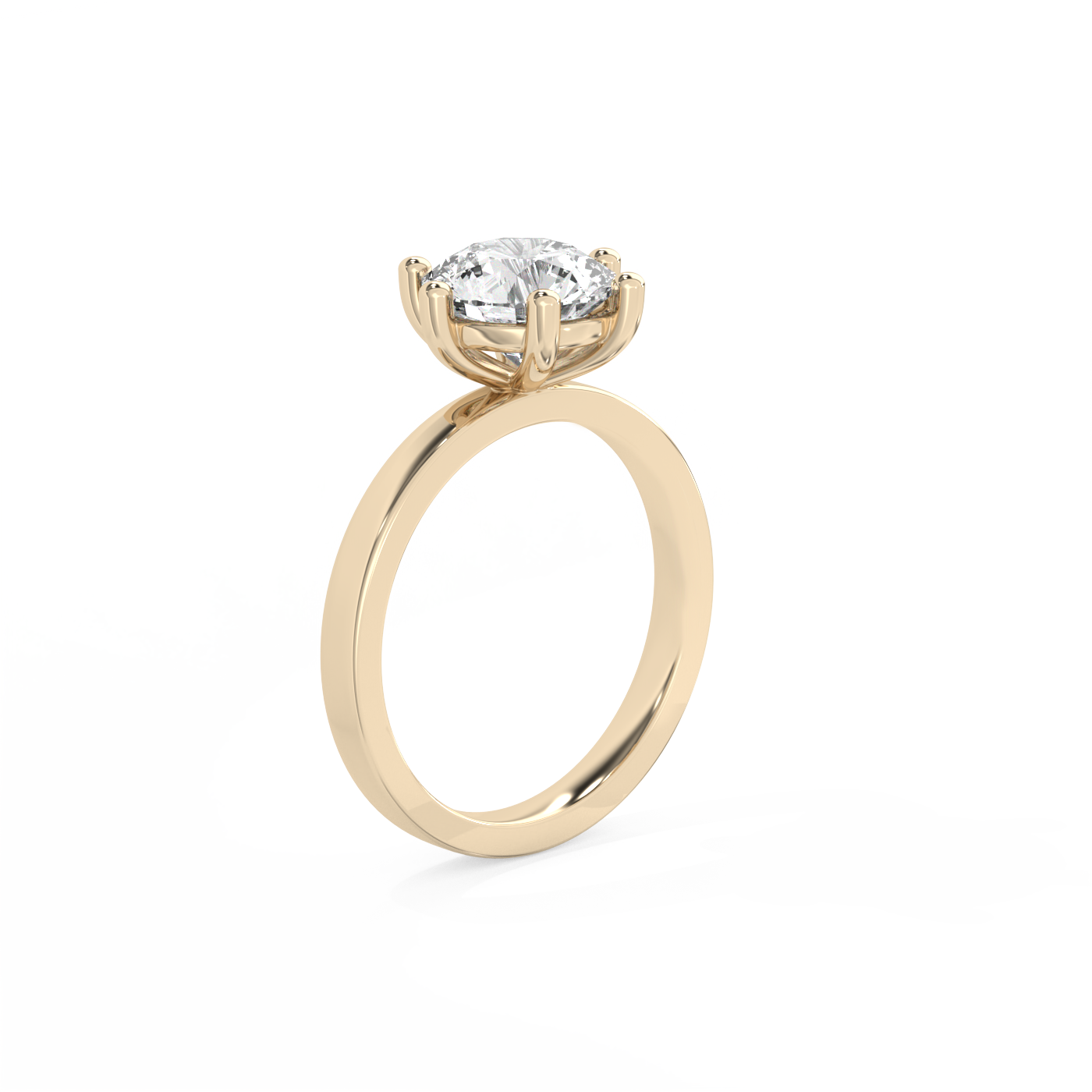 Round Solitaire Lab-grown Diamond Ring - 14K Yellow Gold (2 ct.)
