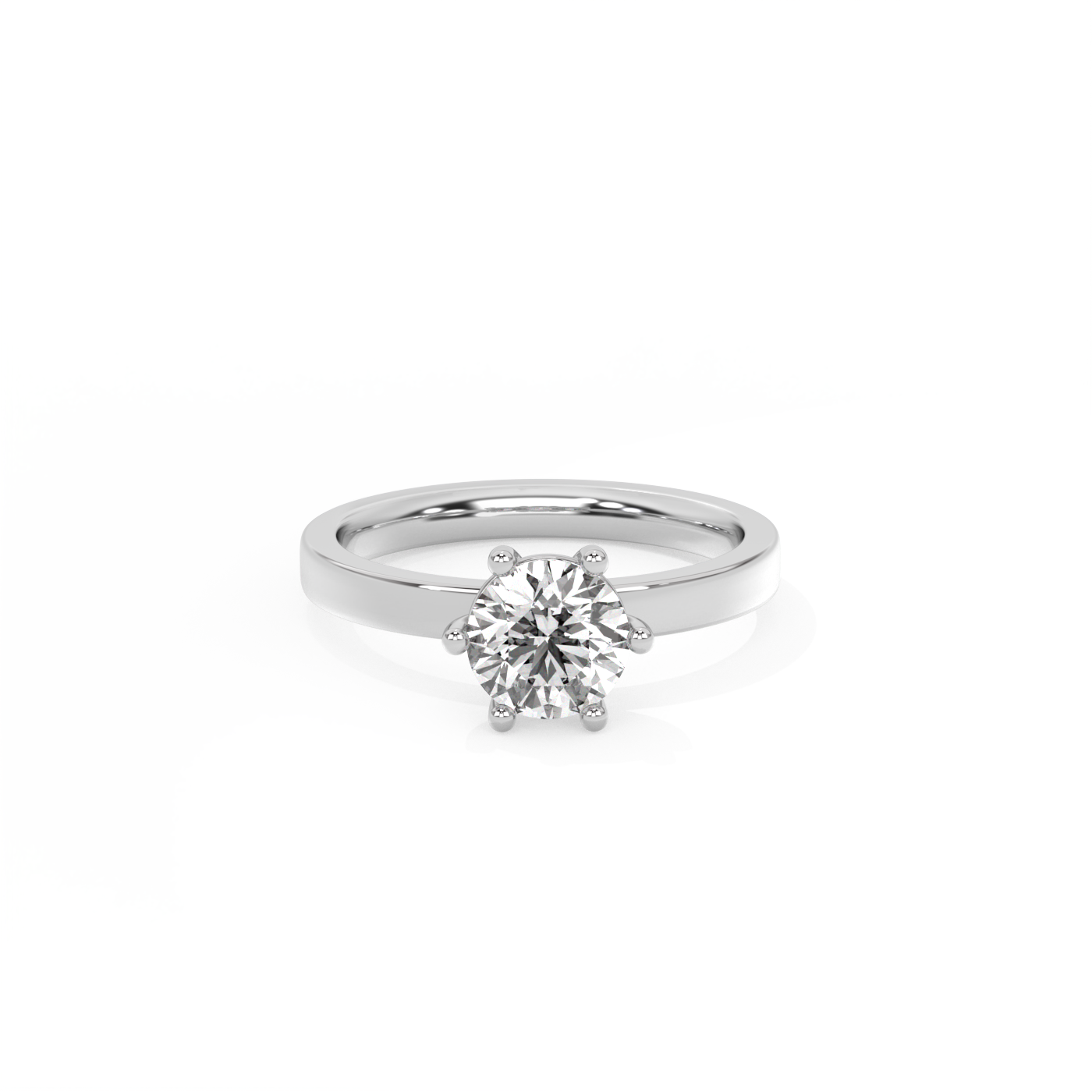 Round Solitaire Diamond Ring - 14K White Gold (1 ct.)