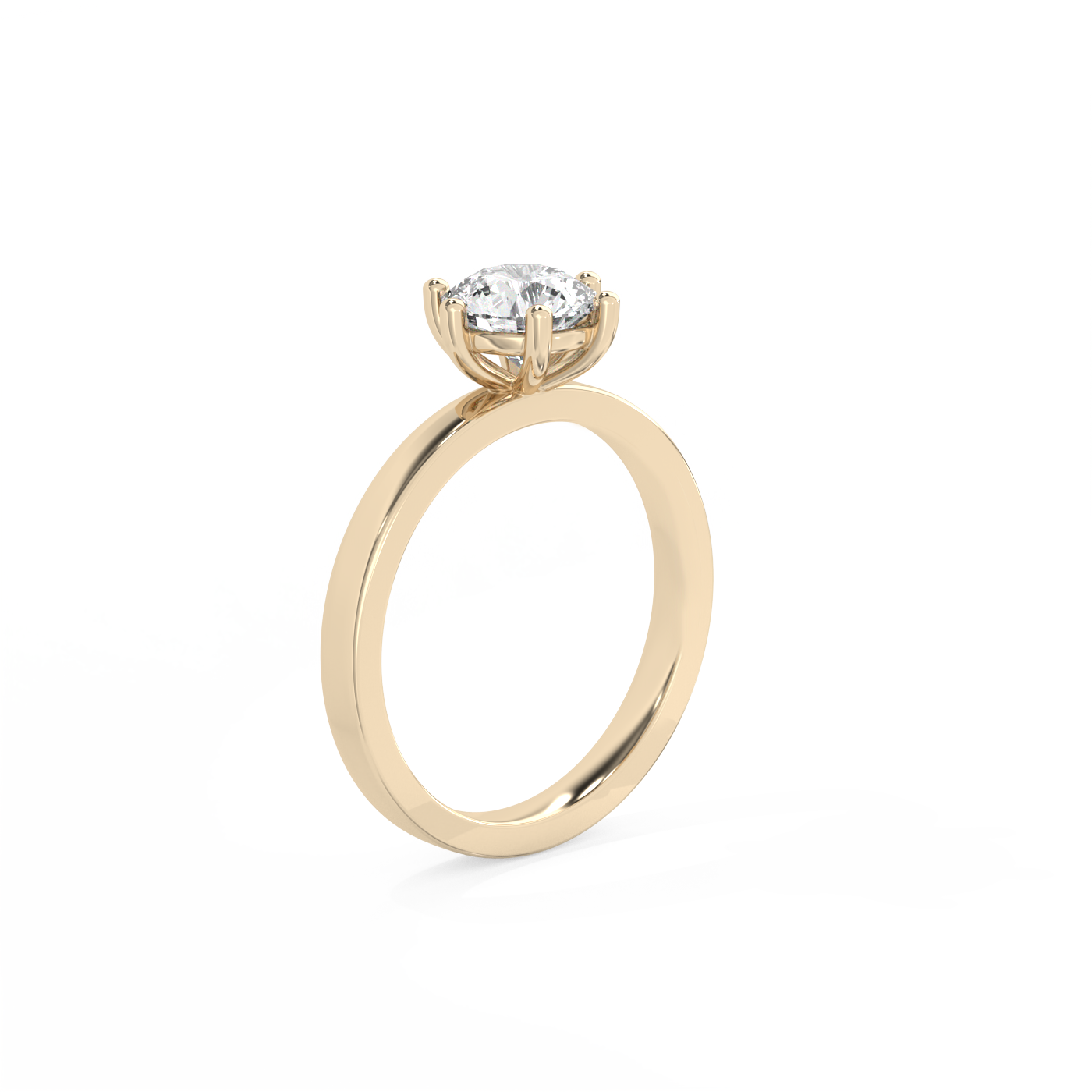 Round Solitaire Lab-grown Diamond Ring - 14K Yellow Gold (1 ct.)