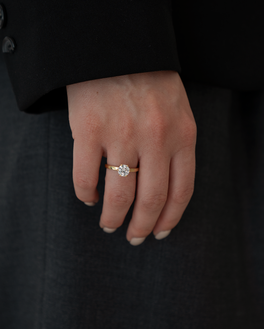Round Solitaire Lab-grown Diamond Ring - 14K Yellow Gold (1.5 ct.)