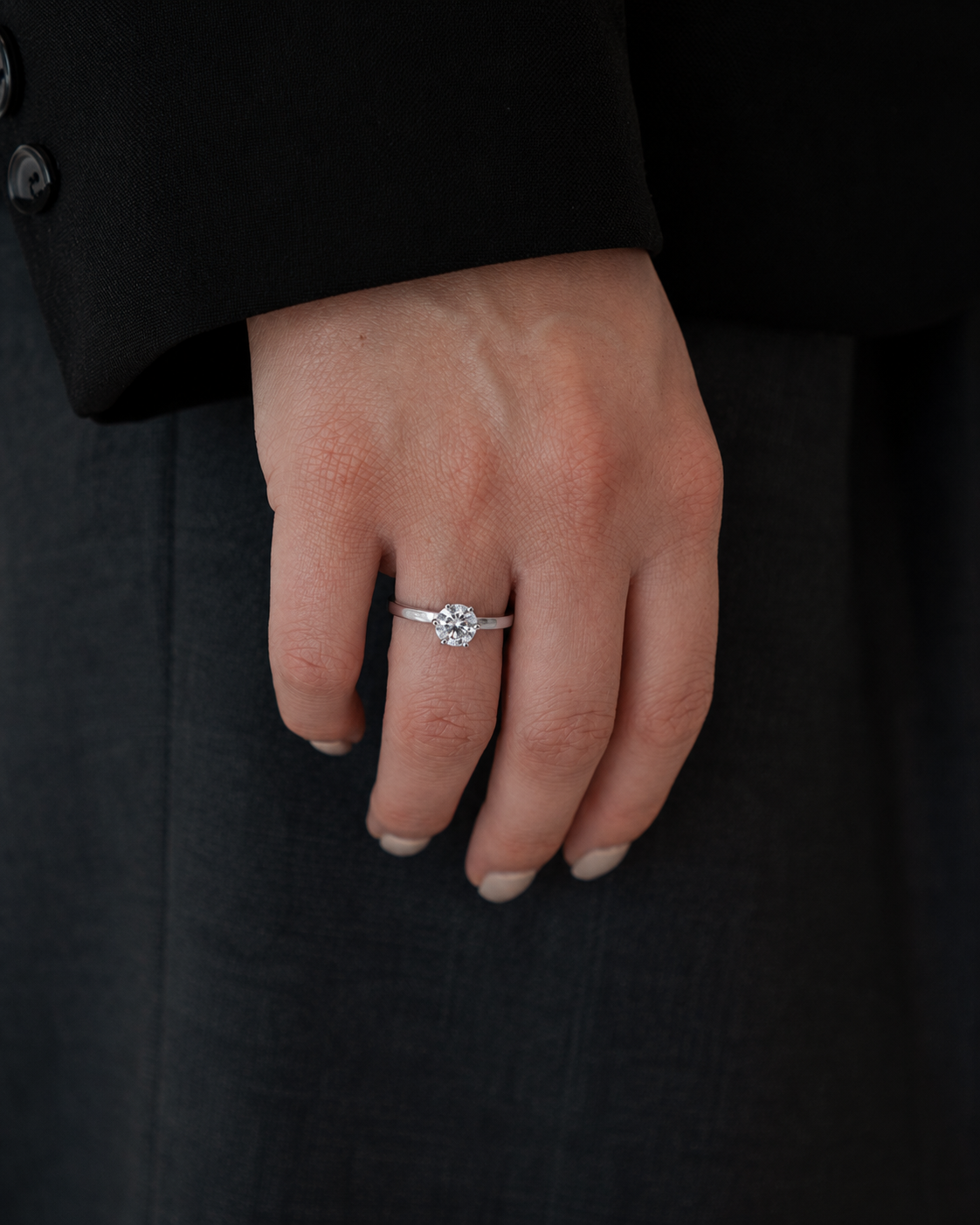 Round Solitaire Diamond Ring - 14K White Gold (1.5 ct.)