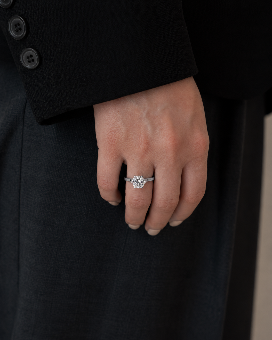 Round Solitaire Diamond Ring - 14K White Gold (2 ct.)