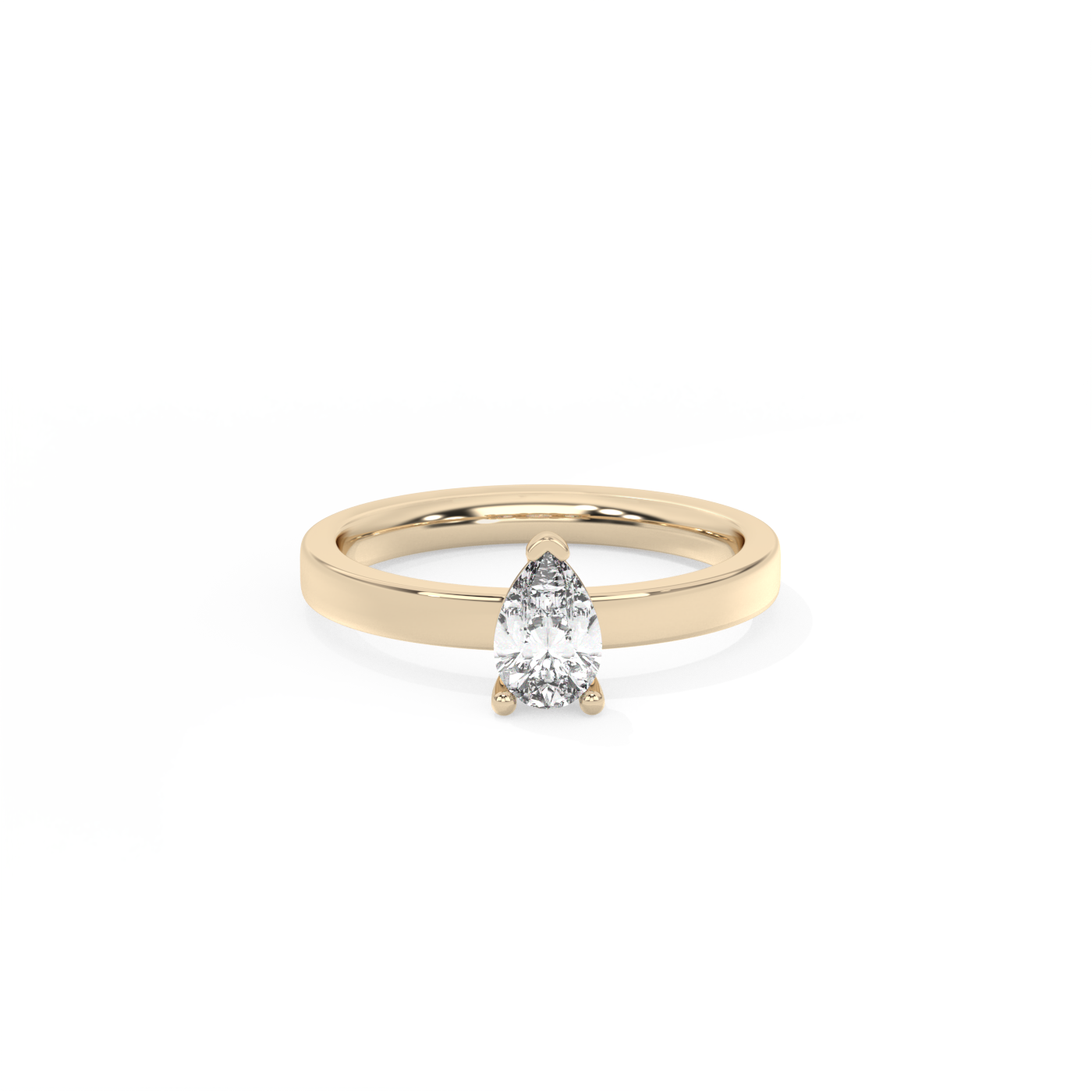 Pear Solitaire Lab-grown Diamond Ring - 14K Yellow Gold (0.5 ct.)