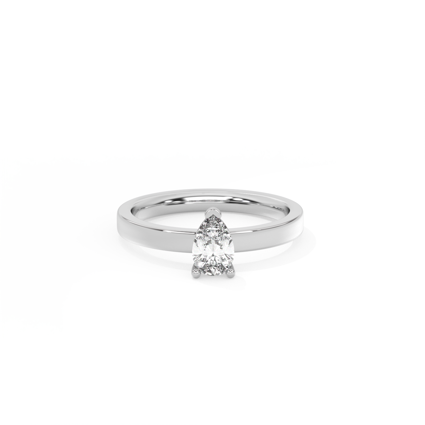 Pear Solitaire Lab-grown Diamond Ring - 14K White Gold (0.5 ct.)