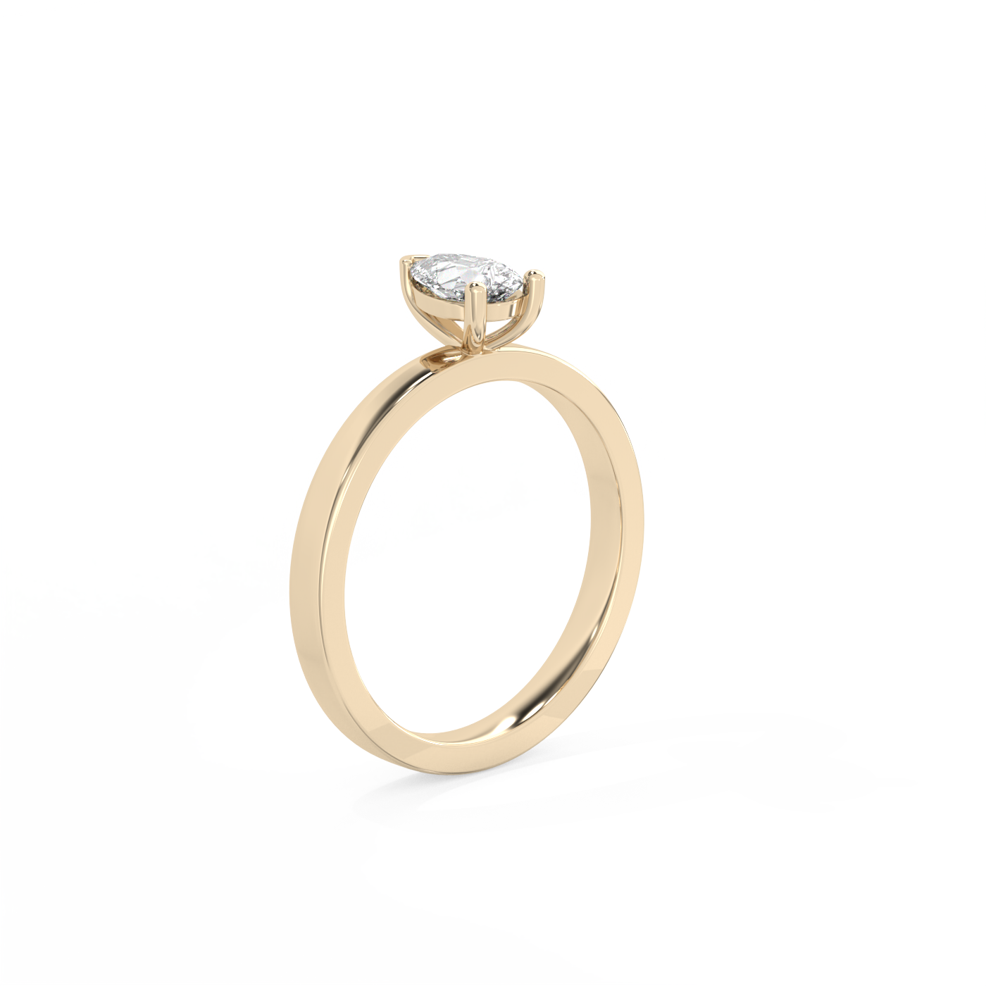 Pear Solitaire Lab-grown Diamond Ring - 14K Yellow Gold (0.5 ct.)