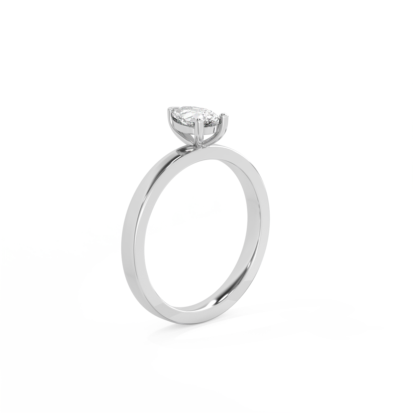 Pear Solitaire Lab-grown Diamond Ring - 14K White Gold (0.5 ct.)