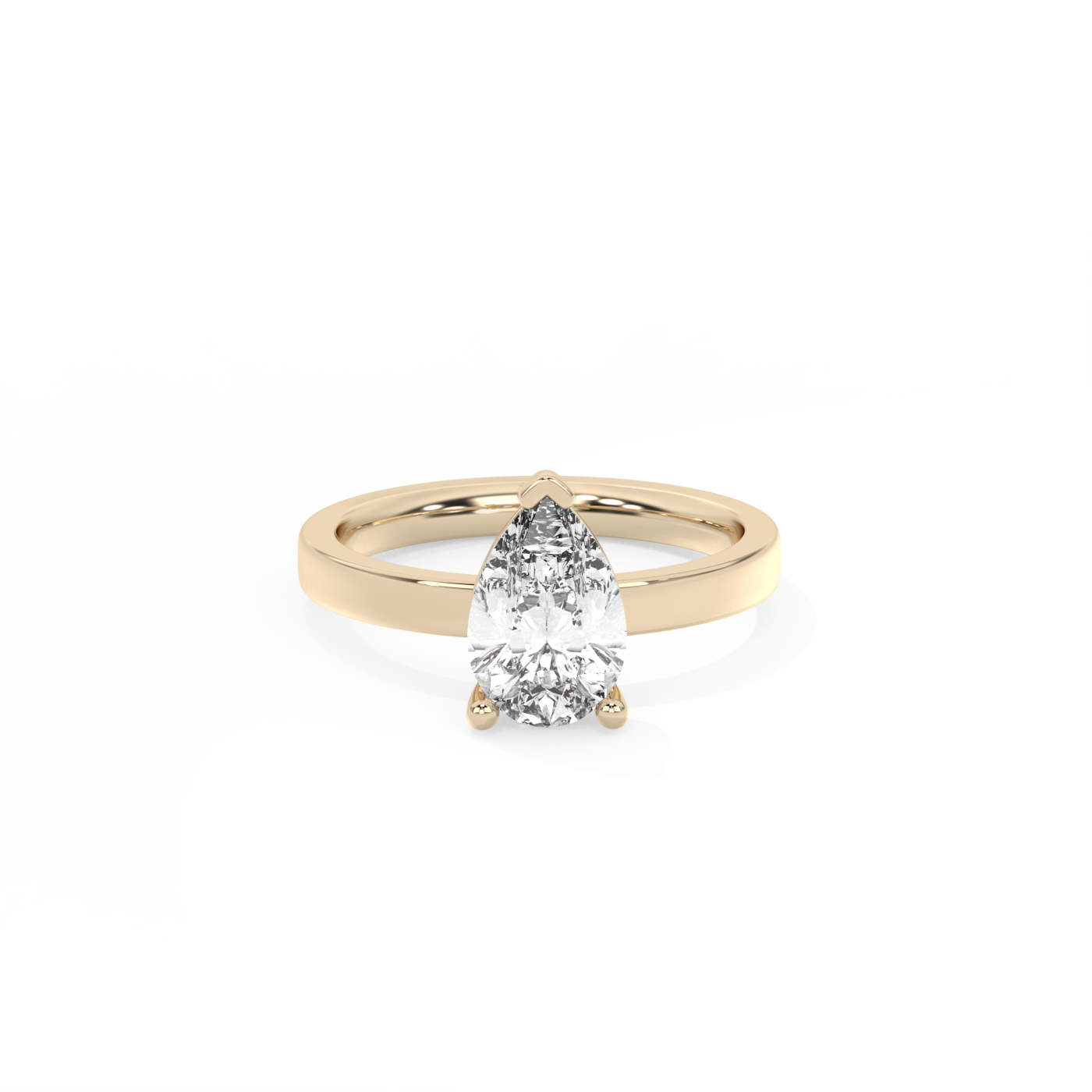 Pear Solitaire Lab-grown Diamond Ring - 14K Yellow Gold (1.5 ct.)