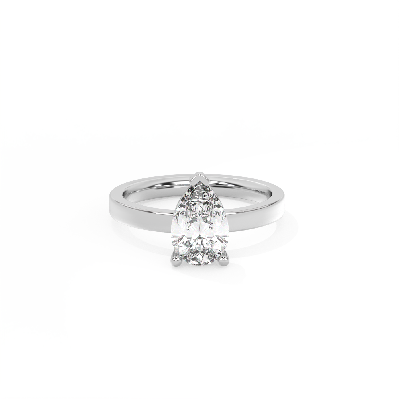Pear Solitaire Lab-grown Diamond Ring - 14K White Gold (1.5 ct.)