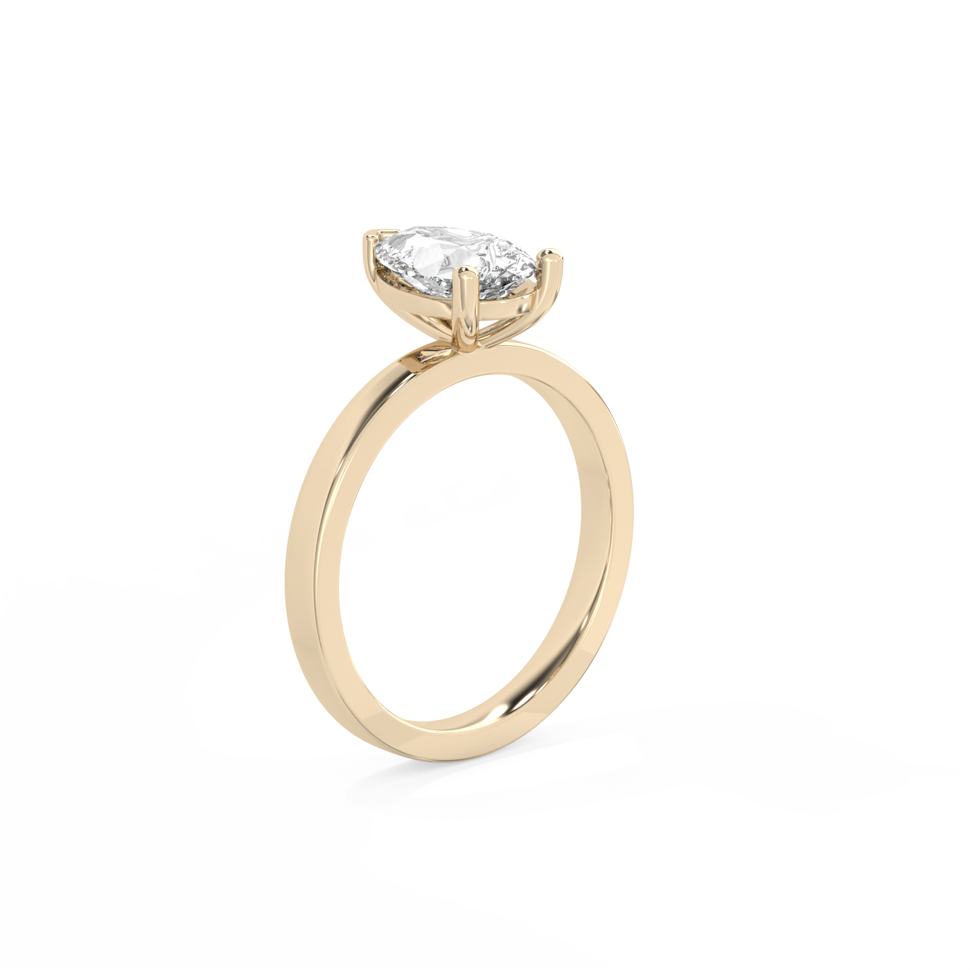 Pear Solitaire Lab-grown Diamond Ring - 14K Yellow Gold (1.5 ct.)