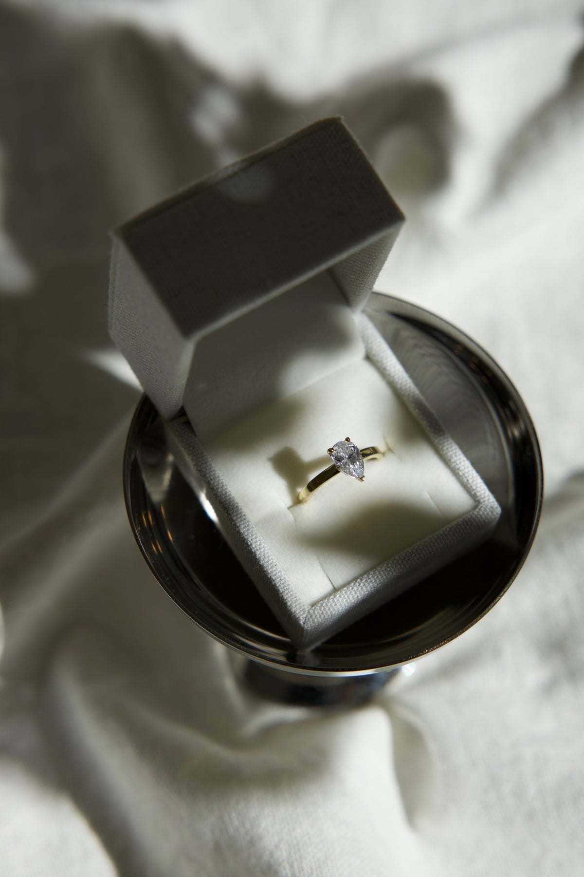 Pear Solitaire Lab-grown Diamond Ring - 14K Yellow Gold (1 ct.)