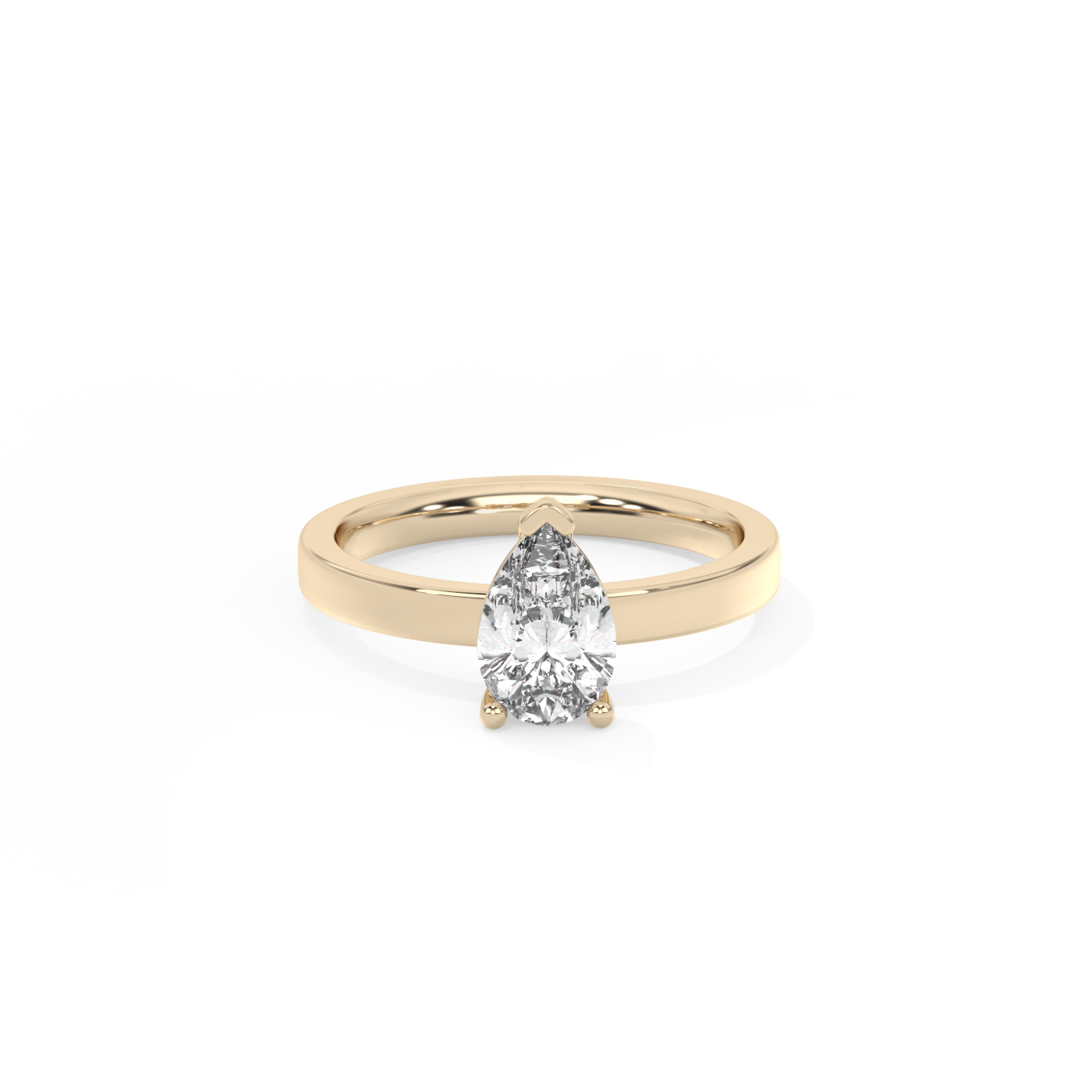 Pear Solitaire Lab-grown Diamond Ring - 14K Yellow Gold (1 ct.)