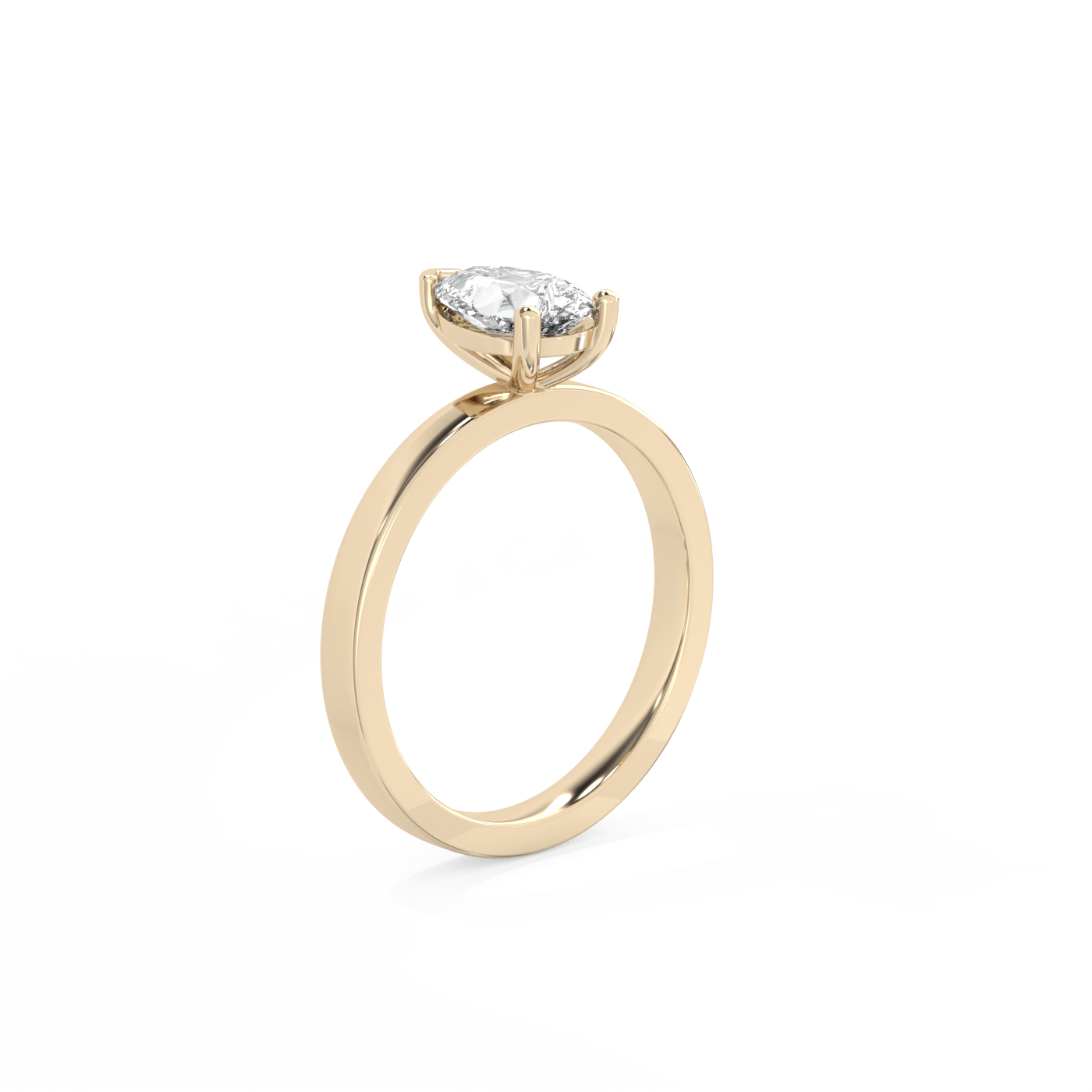 Pear Solitaire Lab-grown Diamond Ring - 14K Yellow Gold (1 ct.)