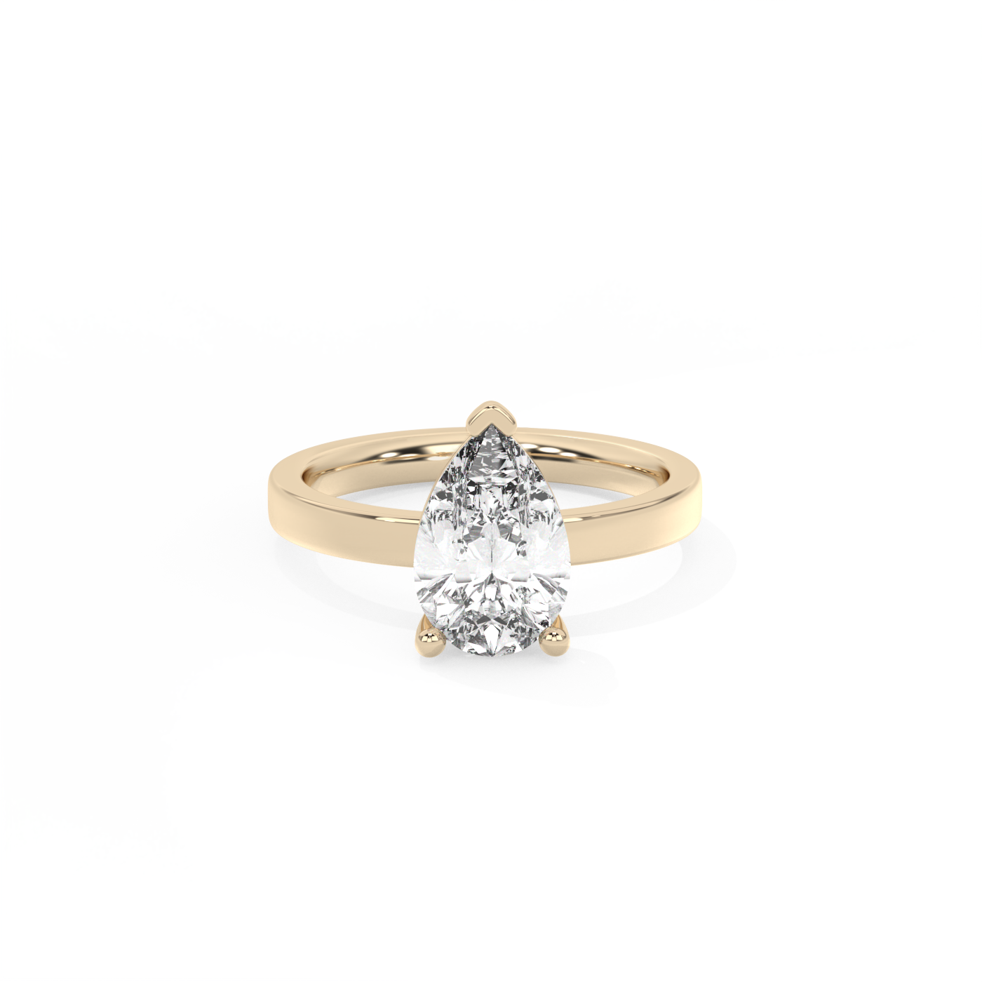 Pear Solitaire Lab-grown Diamond Ring - 14K Yellow Gold (2 ct.)