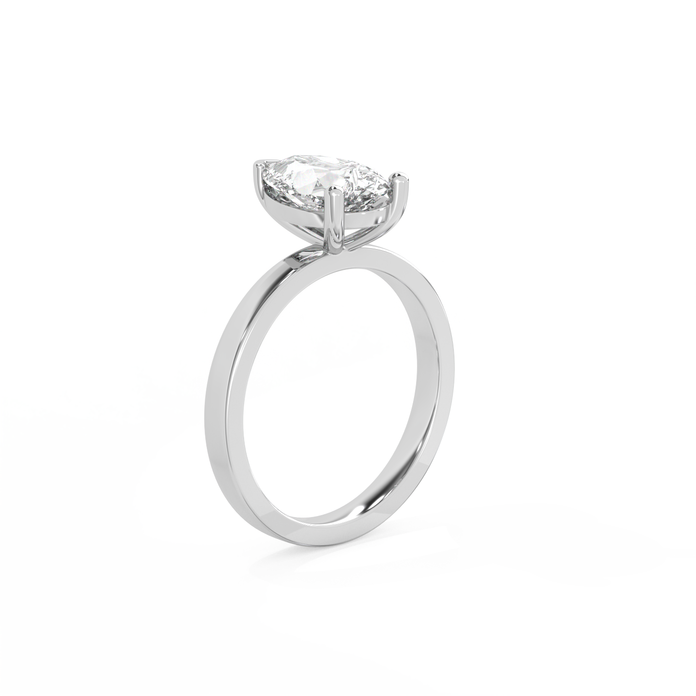 Pear Solitaire Lab-grown Diamond Ring - 14K White Gold (2 ct.)
