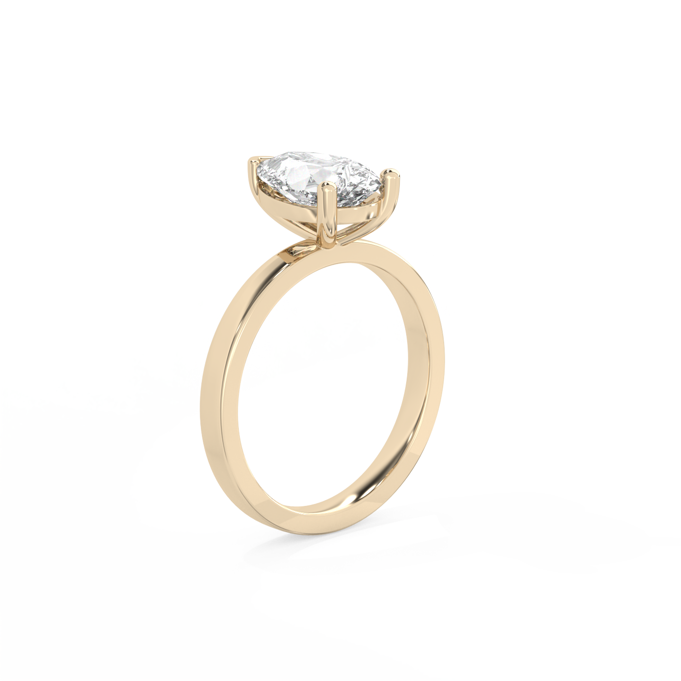 Pear Solitaire Lab-grown Diamond Ring - 14K Yellow Gold (2 ct.)