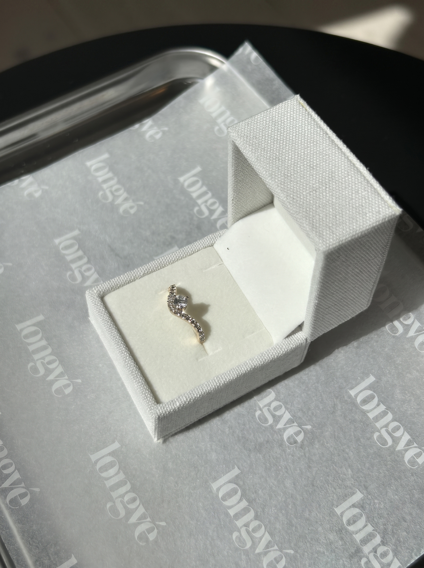 Round Pavé Diamond Ring - 14K White Gold (0.57 ct.)