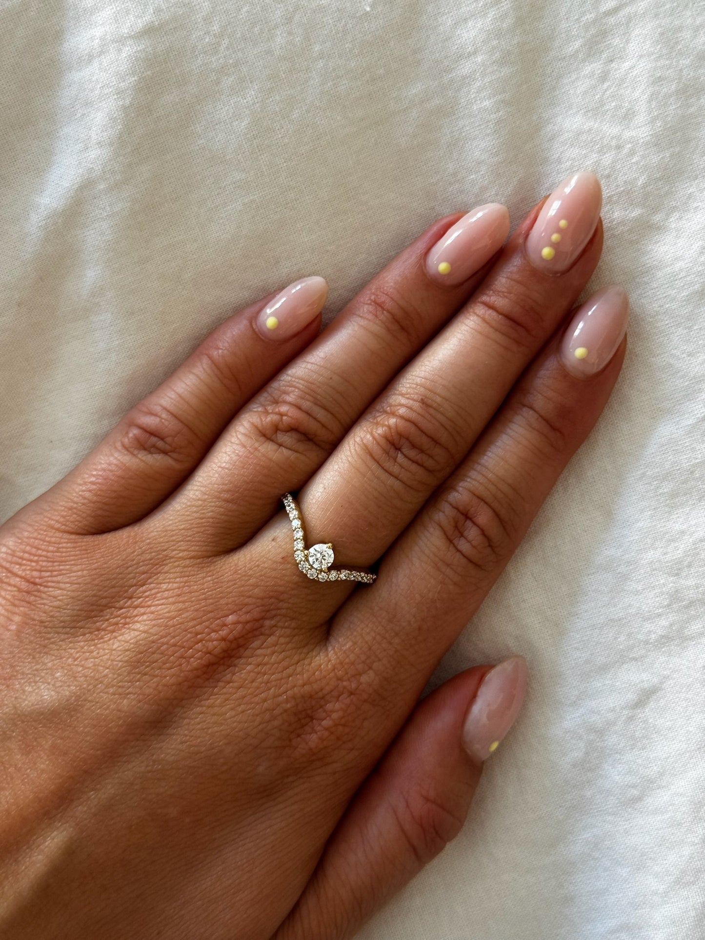 Round Pavé Lab-grown Diamond Ring - 14K Yellow Gold (0.57 ct.)