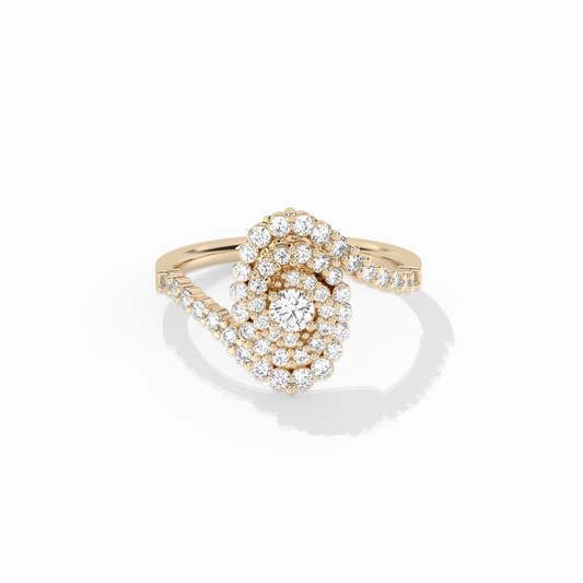 Shell solitaire diamond ring 14K Gold (0.67 ct.)