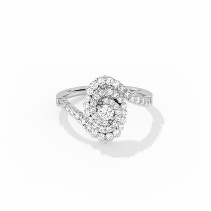 Shell Solitaire Lab-grown Diamond Ring - 14K White Gold (0.67 ct.)