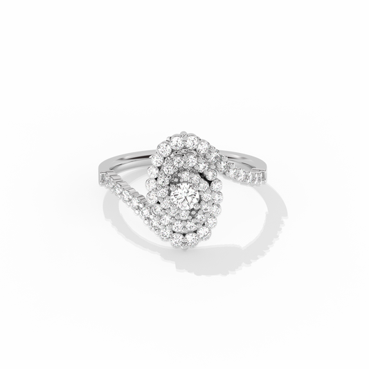 Shell Solitaire Lab-grown Diamond Ring - 14K White Gold (0.67 ct.)