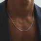 Thick Cable Necklace Semi-long 45 cm Silver