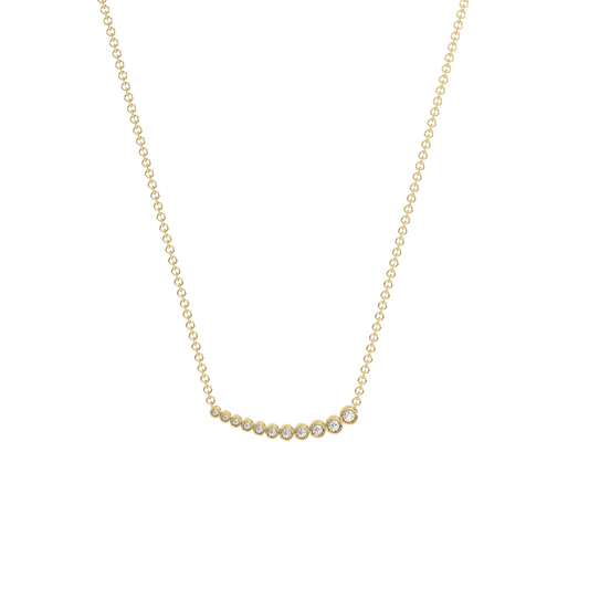 Bezel Tennis Diamond Necklace Tiny (0.11 ct.) 14K Gold