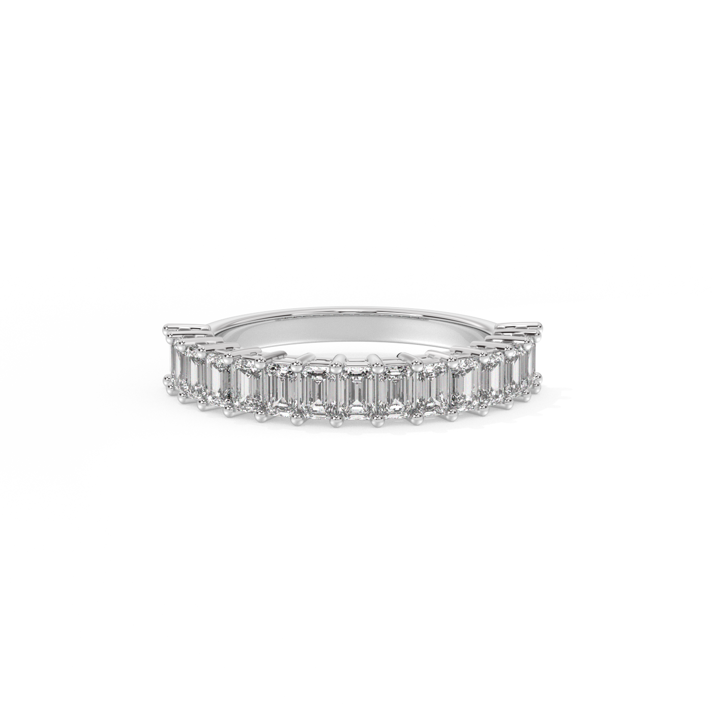 Eternity Emerald Diamond Ring - 14K White Gold (1.01 ct.)