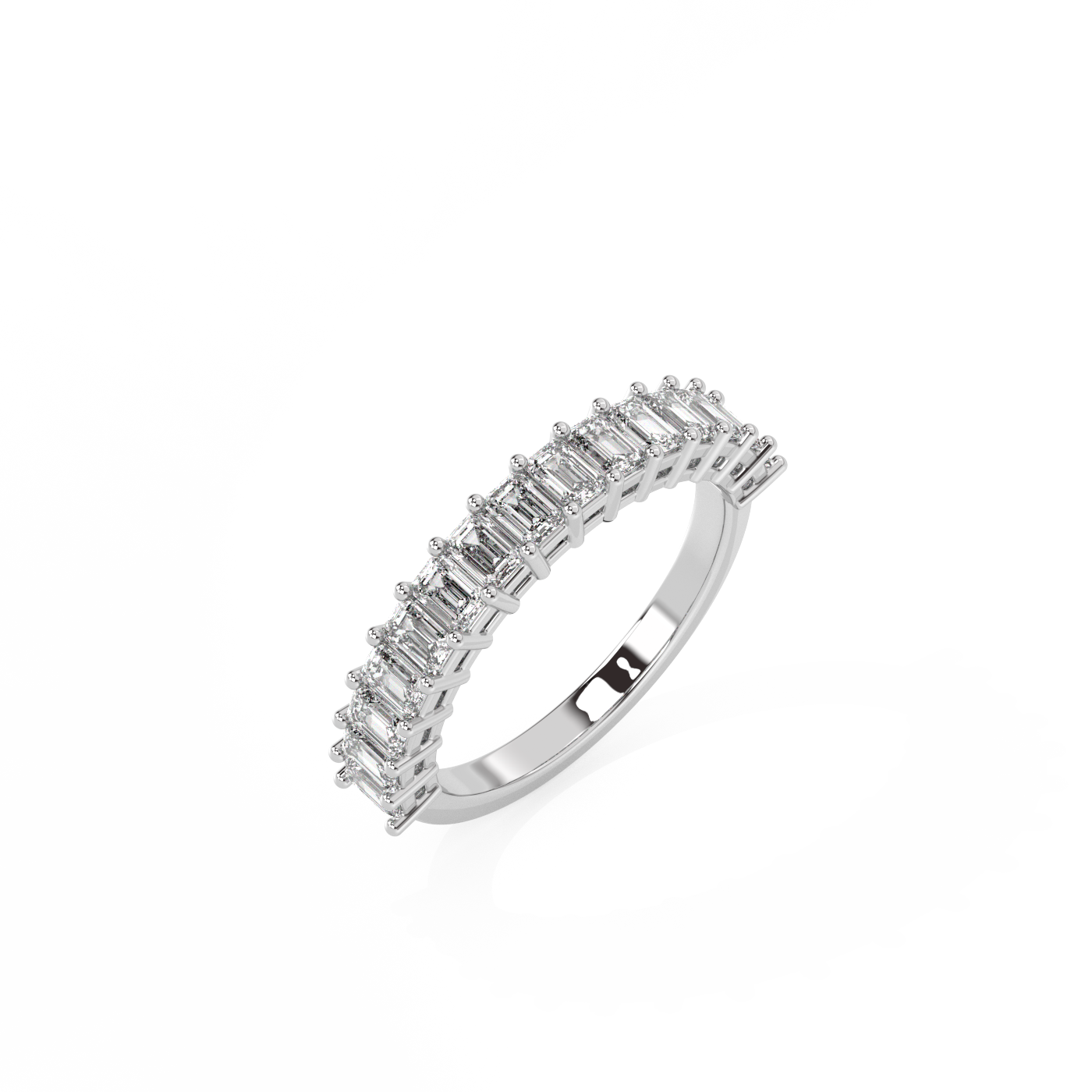 Eternity Emerald Diamond Ring - 14K White Gold (1.01 ct.)