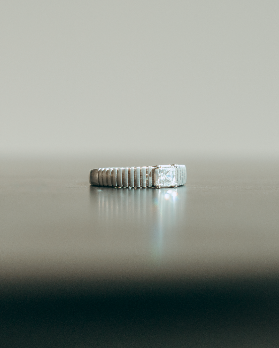 Statement Ribbed Diamond Ring - 14K White Gold (0.33 ct.)