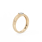 Statement Ribbed Lab-grown Diamond Ring - 14K Yellow Gold (0.33 ct.)