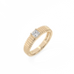 Statement Ribbed Lab-grown Diamond Ring - 14K Yellow Gold (0.33 ct.)