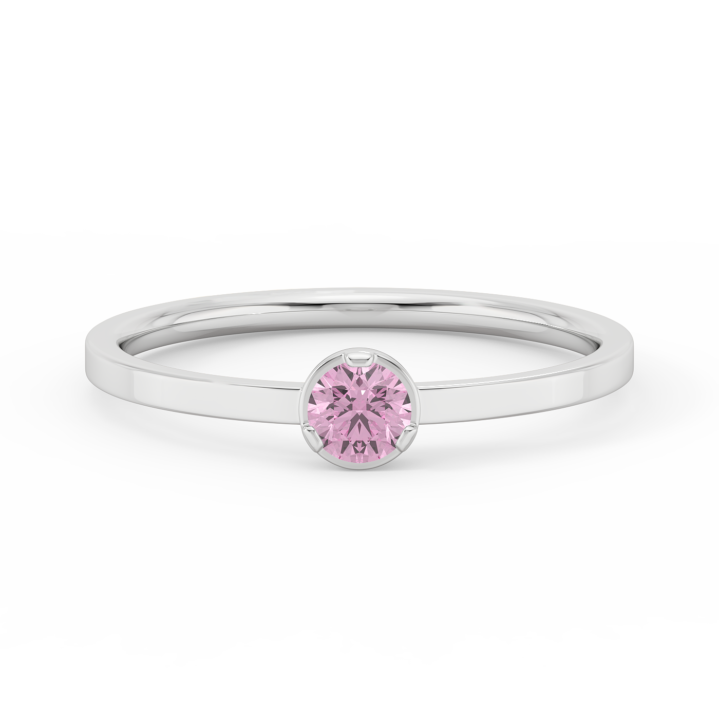 Pink Sapphire Solitaire Bezel Ring Medium (0.17 ct.)