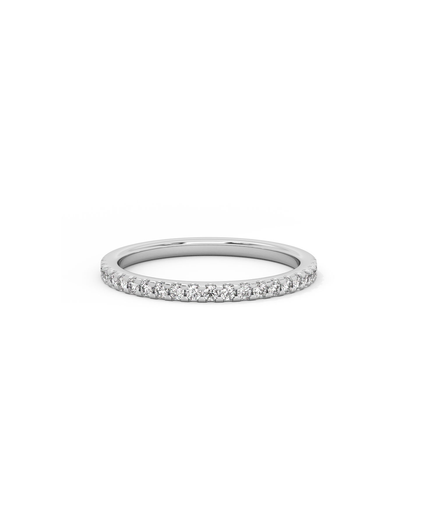 Tiny Half Eternity Lab-grown Diamond Ring - 14K White Gold (0.14 ct.)