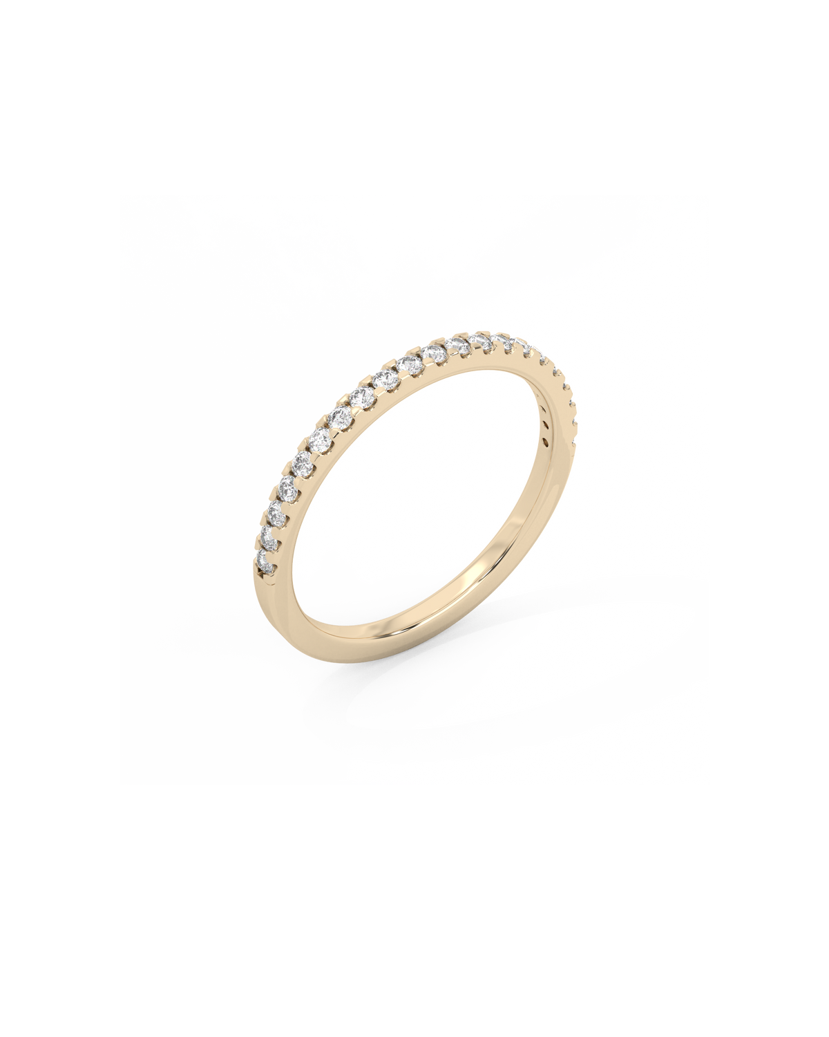 Tiny Half Eternity Lab-grown Diamond Ring - 14K Yellow Gold (0.14 ct.)